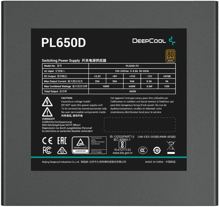 DeepCool PL650D power supply unit 650 W 20+4 pin ATX ATX Black