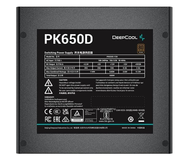Deepcool PK650D 650W Bronze Power Supply