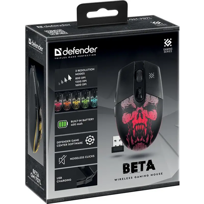 Defender Beta GM-707L mouse Gaming Right-hand RF Wireless Optical 1600 DPI - MicePER-MYS<<<Input / Output