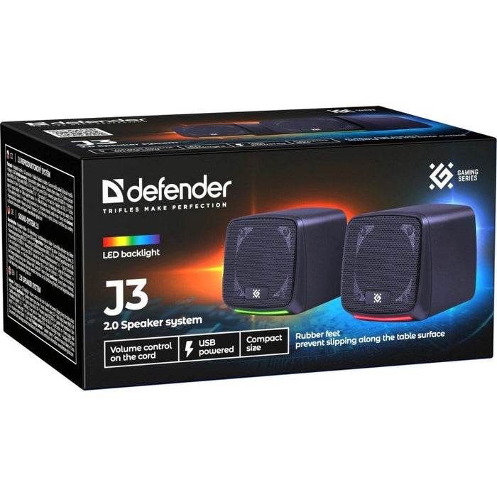 PC Speakers 2.0 DEFENDER J3 2.0 6W LED USB black