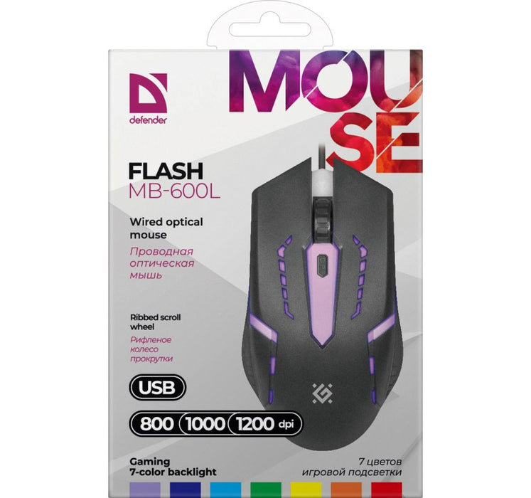 MOUSE DEFENDER FLASH MB-600L OPTIC LED 1200dpi 4P