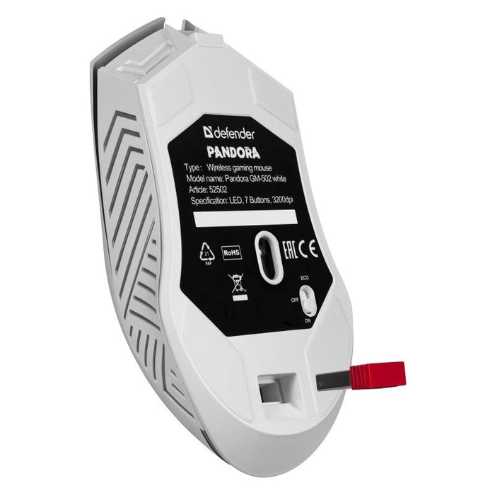 WIRELESS MOUSE DEFENDER PANDORA RF WHITE 3200dpi 7P