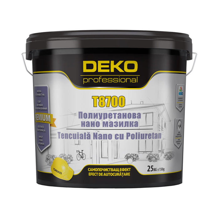 POLYURETHANE NANO PLASTER WITH FIBERS, DRAWED STRUCTURE B2 DEKO