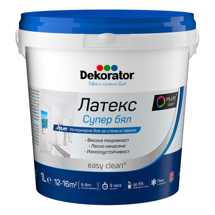 LATEX SUPER WHITE 1 L DEKORATOR