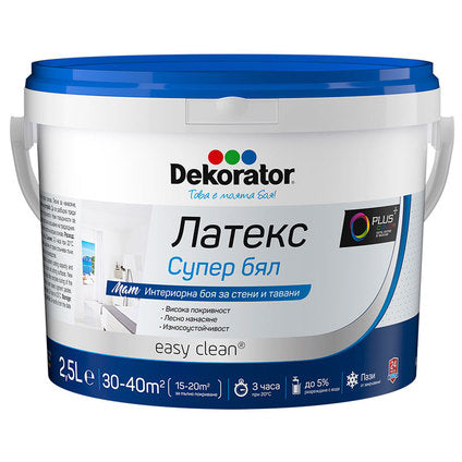 LATEX SUPER WHITE 2.5 L DEKORATOR