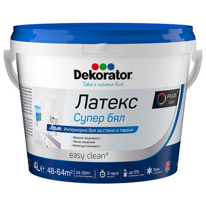 LATEX SUPER WHITE 4 L DEKORATOR