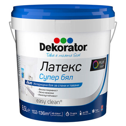LATEX SUPER WHITE 8.5 L DEKORATOR
