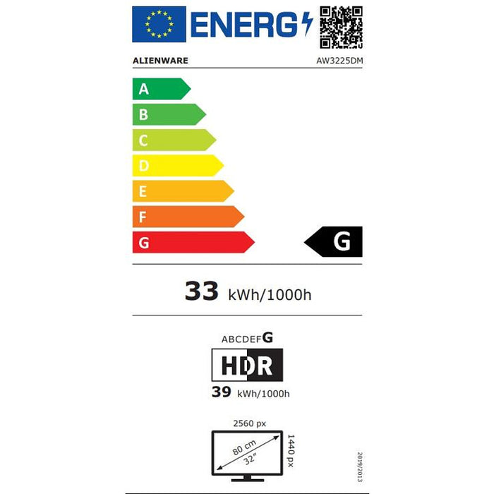 Dell Alienware AW3225DM, 31.5" Curved WQHD LED AG , VA, 1ms GTG, 3000:1, 400 cd/m2, 2560x1440, 180 Hz, 95% DCI-P3, HDR, VRR, AMD FreeSync, VESA AdaptiveSync, HDMI, DP, USB 5Gbps, PIP, PBP, Height Adjustable, Tilt, Black