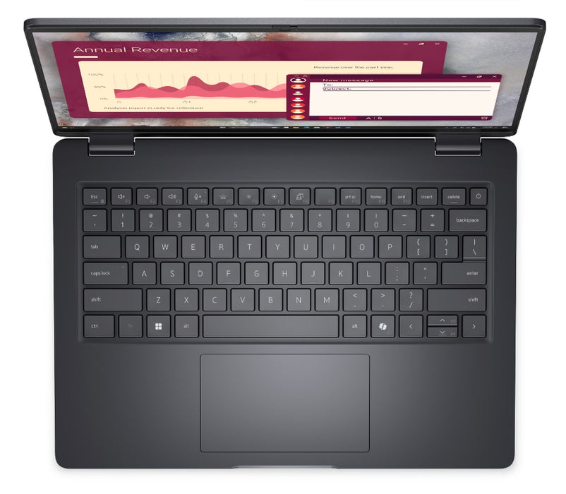 Dell Pro 14 PC14250, Intel Core  7 150U (12 MB cache, 10 cores, up to 5.4 GHz), 14" FHD+(1920x1200) IPS, 300nits AG, 16 GB: 1 x 16 GB, DDR5, 5600 MT/s, 512 GB SSD, Intel graphics, FHD HDR IR Cam and Mic, Wi-Fi 6E, FPR, Backlit Kb, Win 11 pro, Magnetite