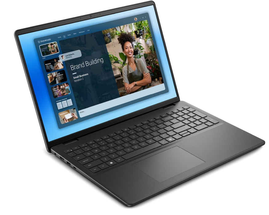 Dell 16 DC16250, Intel Core 7 150U (10 cores, up to 5.4 GHz), 16.0" FHD+(1920x1200) AG, 300nits, 16GB, 2x8GB, DDR5, 5200 MT/s, 1TB M.2 PCIe, Intel Graphics, Cam, FPR, Wi-Fi 6, Backlit Kb, Ubuntu, Carbon Black, 3Y PS