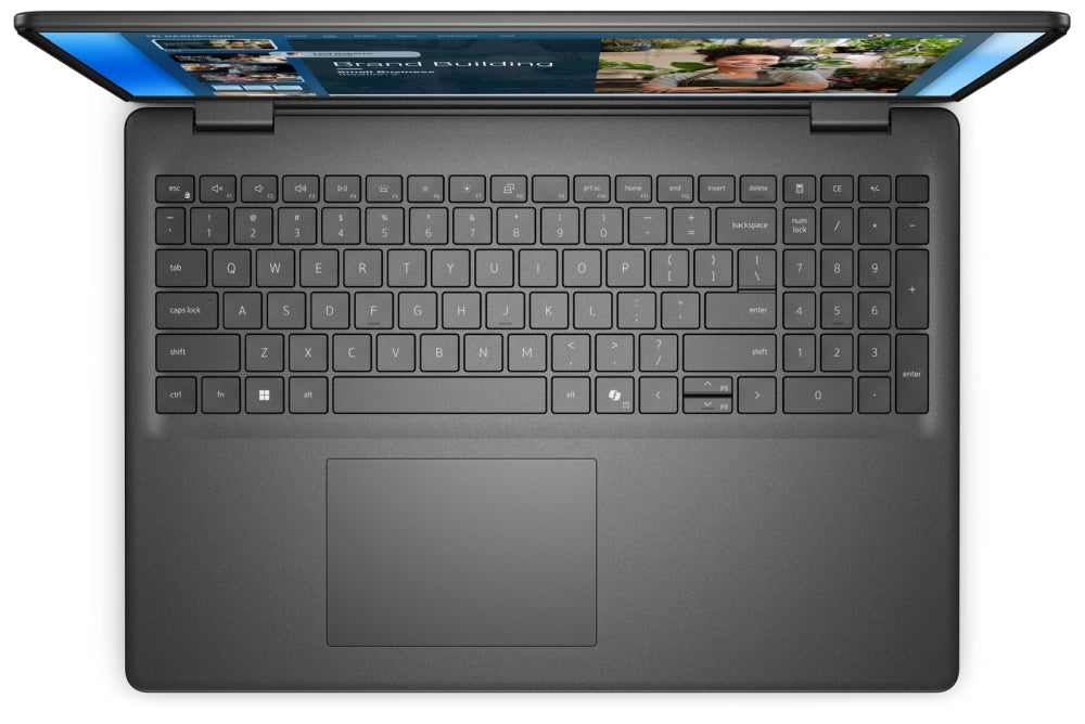 Dell 16 DC16250, Intel Core 7 150U (10 cores, up to 5.4 GHz), 16.0" FHD+(1920x1200) AG, 300nits, 16GB, 2x8GB, DDR5, 5200 MT/s, 1TB M.2 PCIe, Intel Graphics, Cam, FPR, Wi-Fi 6, Backlit Kb, Ubuntu, Carbon Black, 3Y PS