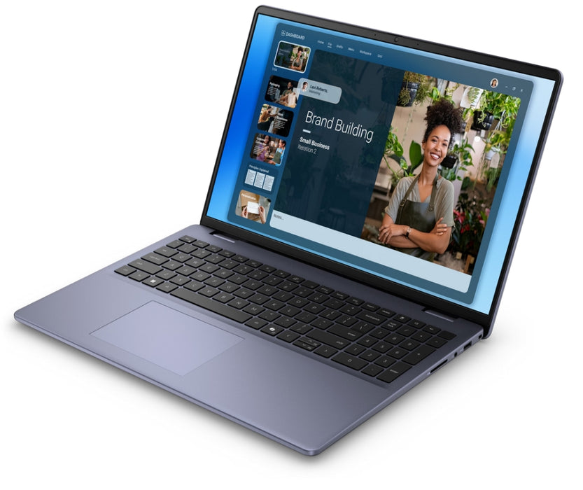 Dell 16 DC16251, Intel Core 7 150U (10 cores, up to 5.4 GHz), 16.0" FHD+(1920x1200) AG 300nits, 32GB, 2x16GB, DDR5, 5200MT/s, 1TB M.2 PCIe, Intel Graphics, Cam, FPR, Wi-Fi 6E, Backlit Kb, Ubuntu, Midnight Blue, Aluminium,3Y PS