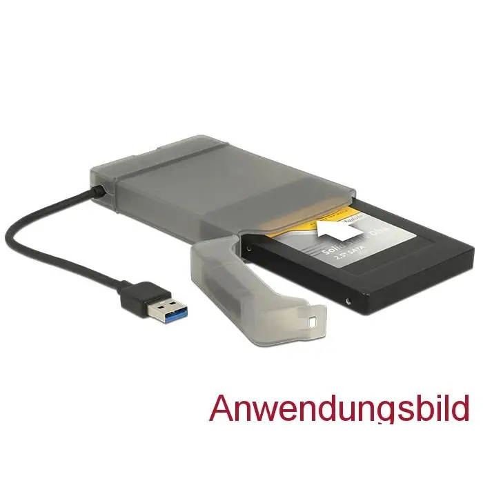 Delock converter USB 3.0 Type-A male - SATA 6 Gb/s 22 pin 2.5″ protective case - Чекмеджета за дискове<<<Компютърни