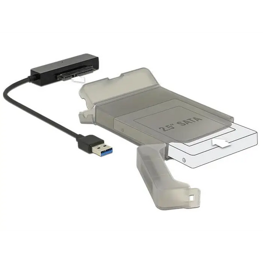 Delock converter USB 3.0 Type-A male - SATA 6 Gb/s 22 pin 2.5″ protective case - Чекмеджета за дискове<<<Компютърни