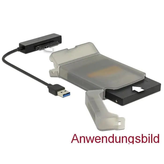 Delock converter USB 3.0 Type-A male - SATA 6 Gb/s 22 pin 2.5″ protective case - Чекмеджета за дискове<<<Компютърни