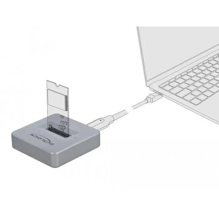 Delock docking station For M.2 NVMe PCIe SSD USB-C 3.2 Gen 2 - Входно-изходни контролери<<<Компютърни