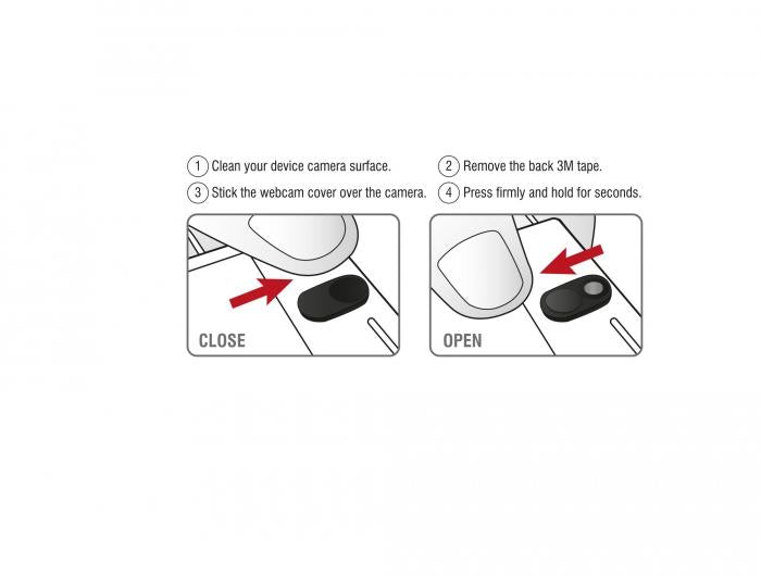 Caps for webcam Delock 20652, Set of 3, Black