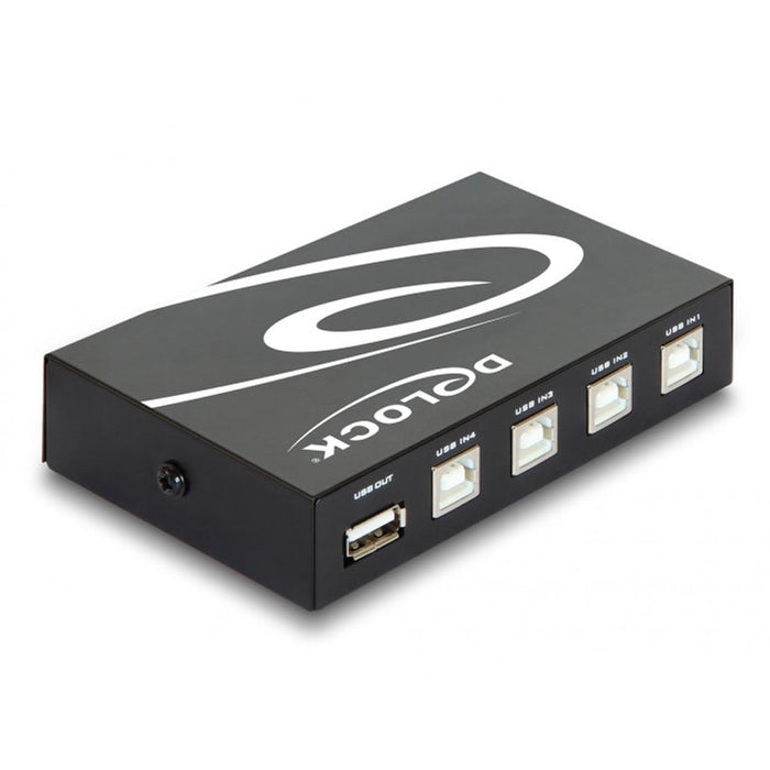 Switch Delock Manual, 4 x USB 2.0 ports, Black
