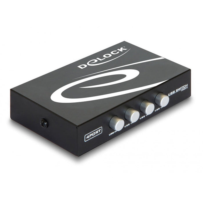 Switch Delock Manual, 4 x USB 2.0 ports, Black