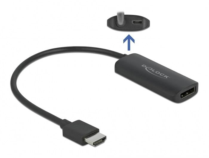 Adapter Delock 63206, HDMI-A male - DisplayPort female, 4K 60 Hz, Black