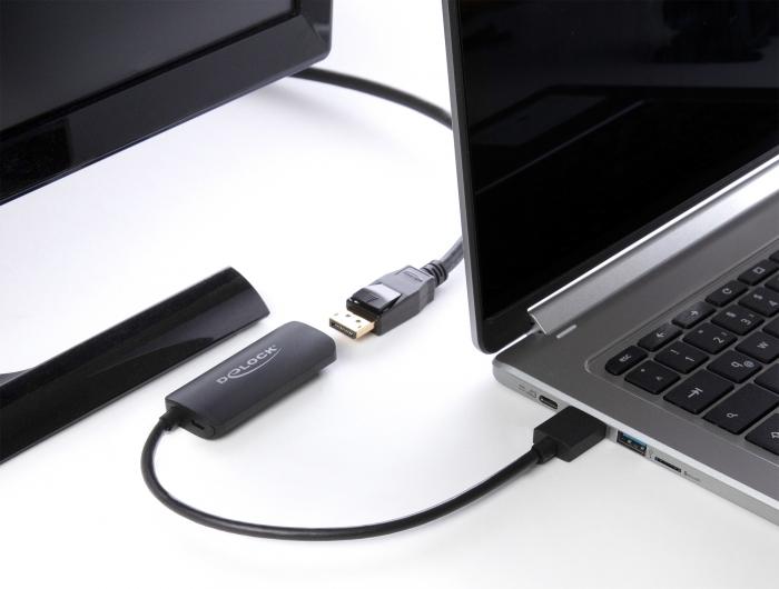 Adapter Delock 63206, HDMI-A male - DisplayPort female, 4K 60 Hz, Black