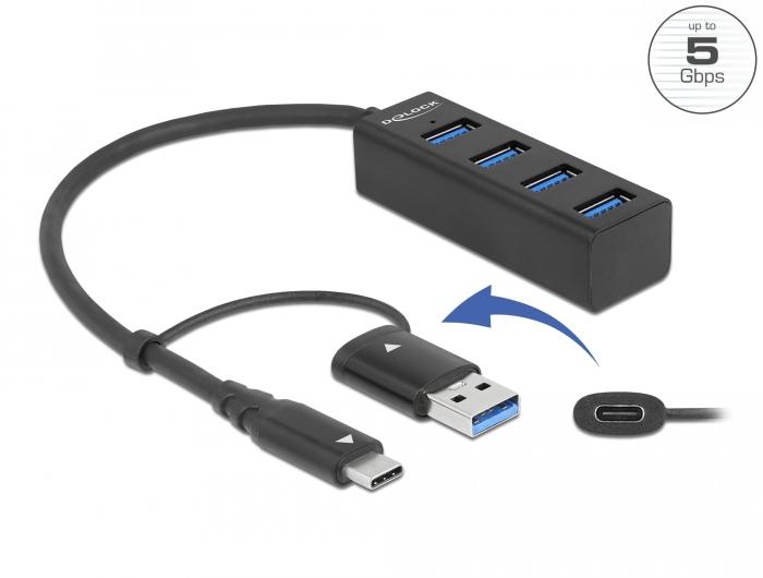 USB hub, 4 ports, DELOCK-63828