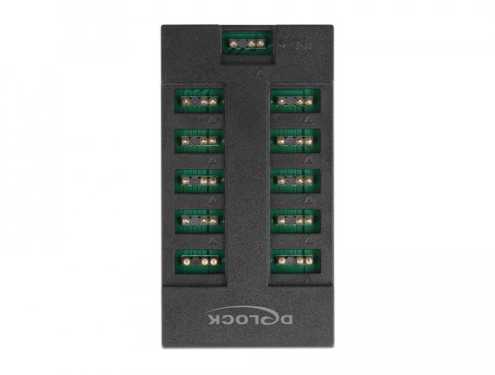 RGB hub Delock, 10 port ARGB LEDs, Black