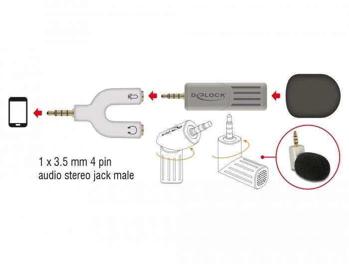 Microphone DeLock 65893, For smartphone/tablet, 65893
