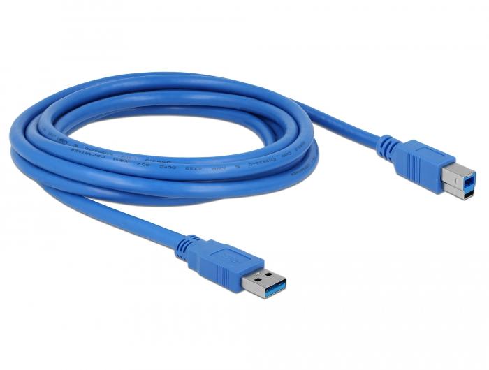 Cable Delock USB-A - USB-B, 3m
