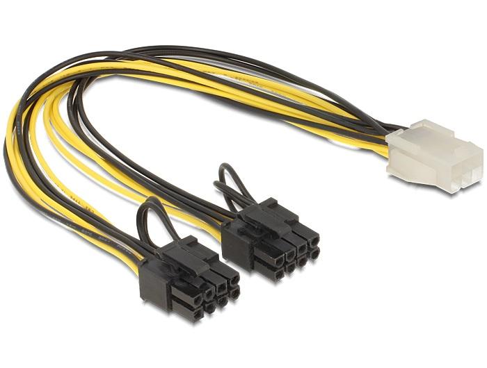 Cable DeLock PCI Express power 6 pin female > 2 x 8 pin male, 30 cm