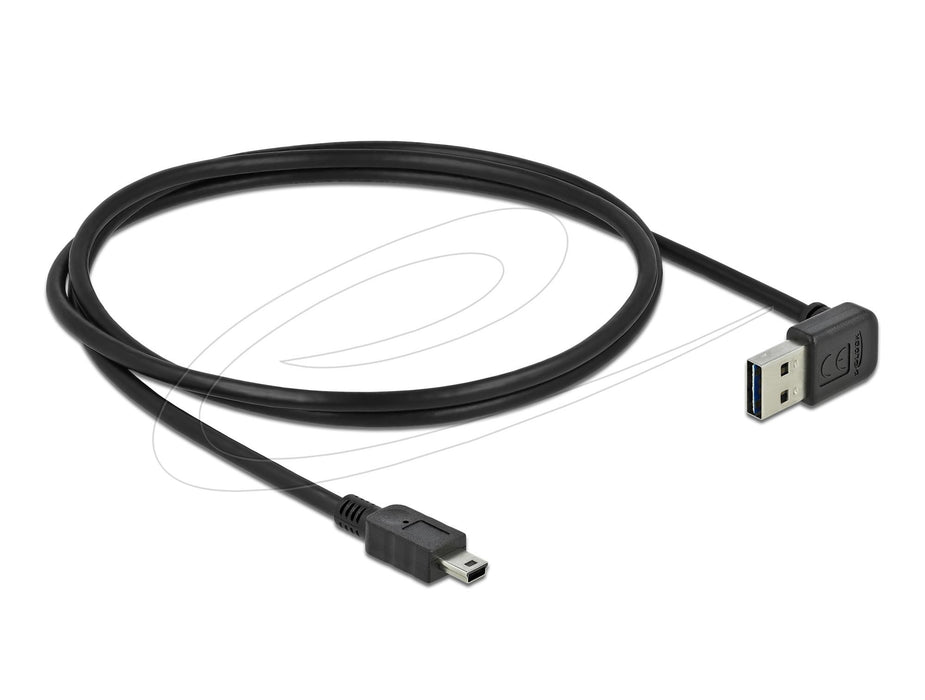 Delock Cable EASY-USB-A 2.0 male to USB Mini-B male, 1m, black