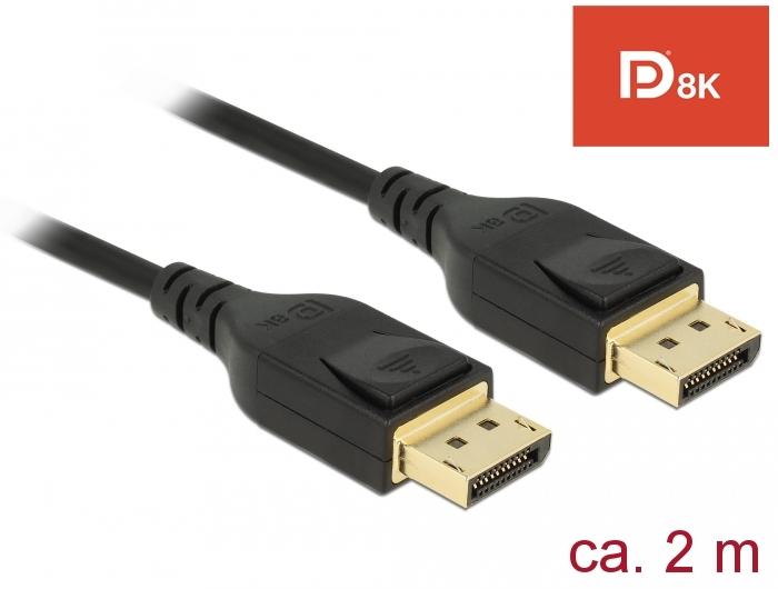 Cable Delock DisplayPort male - DisplayPort male, 2.0m, 8K 60 Hz, Black