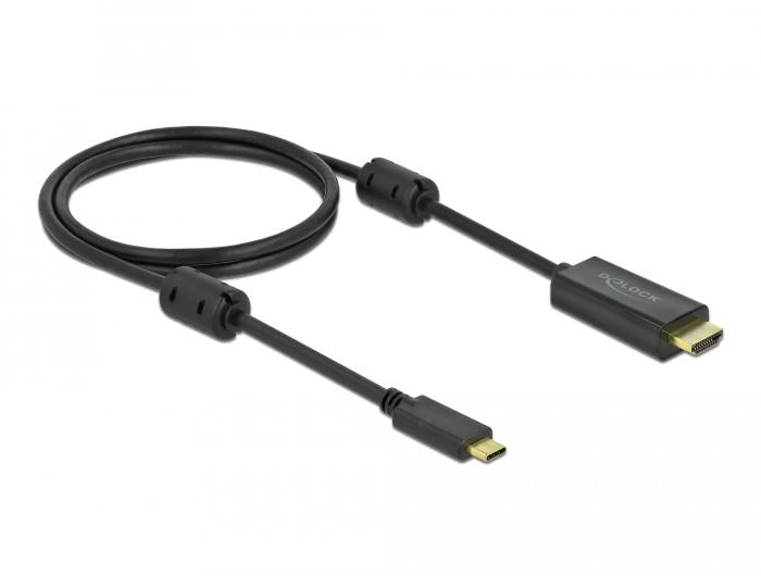 Cable Delock USB-C - HDMI (DP Alt Mode) 4K 60 Hz, 1 m, Black