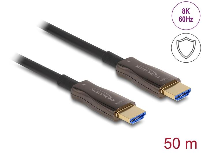 Optical cable Delock, HDMI 8K, 60Hz, 48Gbps, 50 m