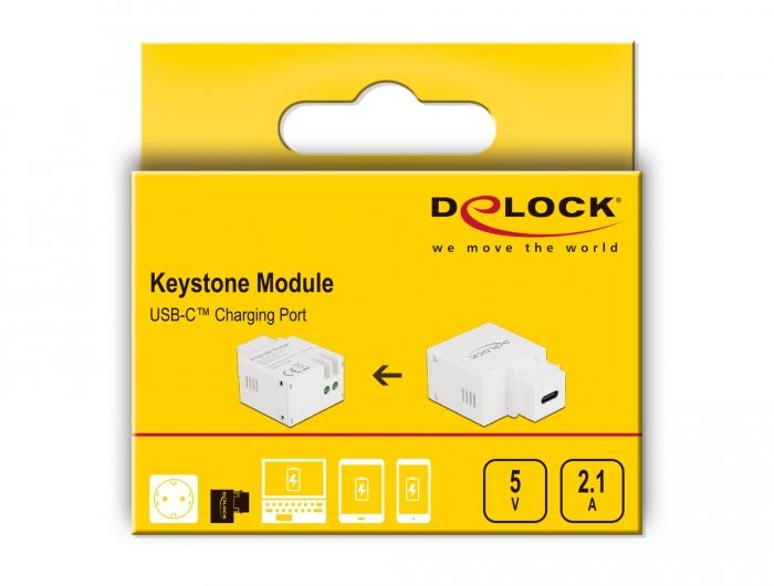 Delock module, USB-C charging port, For Keystone panel mounting