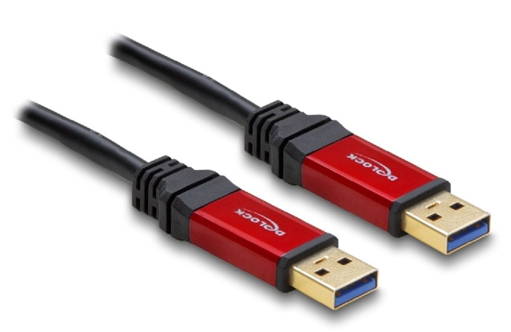 Extension cable Delock USB-A male - USB-A female, 2 m, Premium, Shielded, Black