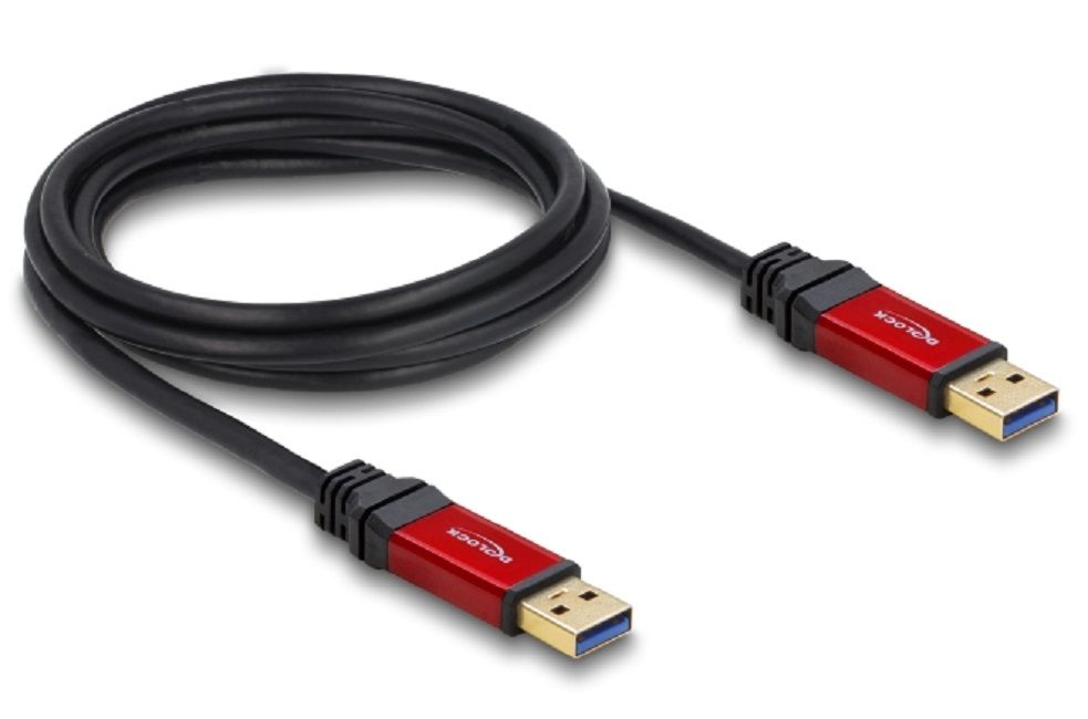 Extension cable Delock USB-A male - USB-A female, 2 m, Premium, Shielded, Black