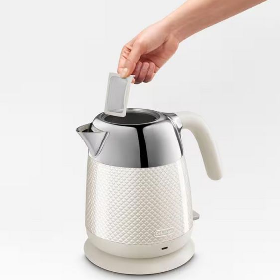 Electric kettle Delonghi KBL2001.W Luminosa Twill White, 2000 W, 1.7 L