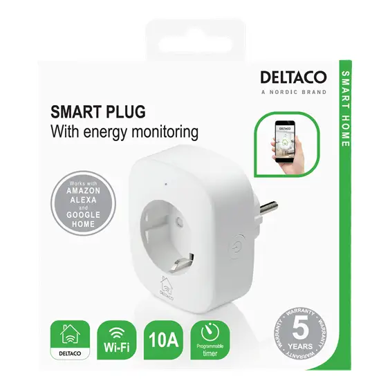 DELTACO SH-P01E smart socket Google Assistant Alexa - Смарт контакти<<<Продукти за дома<<<ValiAPI&&&Умен