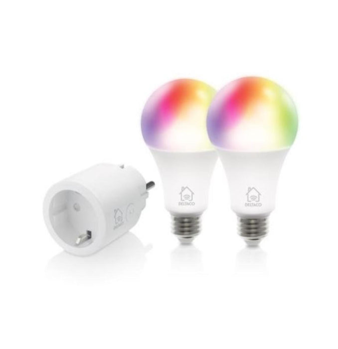 DELTACO SH-KIT01 smart kit, Socket, 2 x LED bulbs
