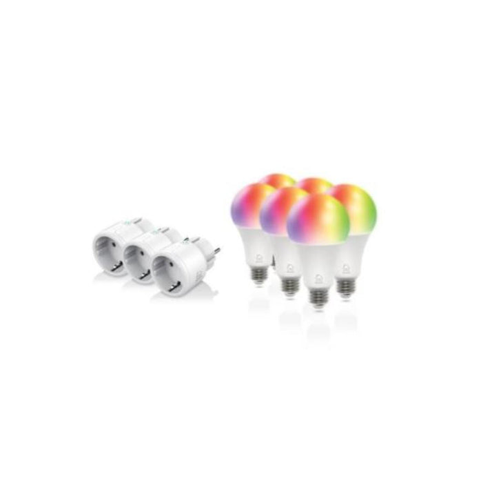 DELTACO SH-KIT03 smart kit, 3 x mini sockets, 6 x LED bulbs