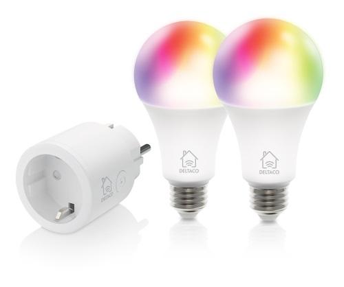 DELTACO SH-KIT01 smart kit, Socket, 2 x LED bulbs