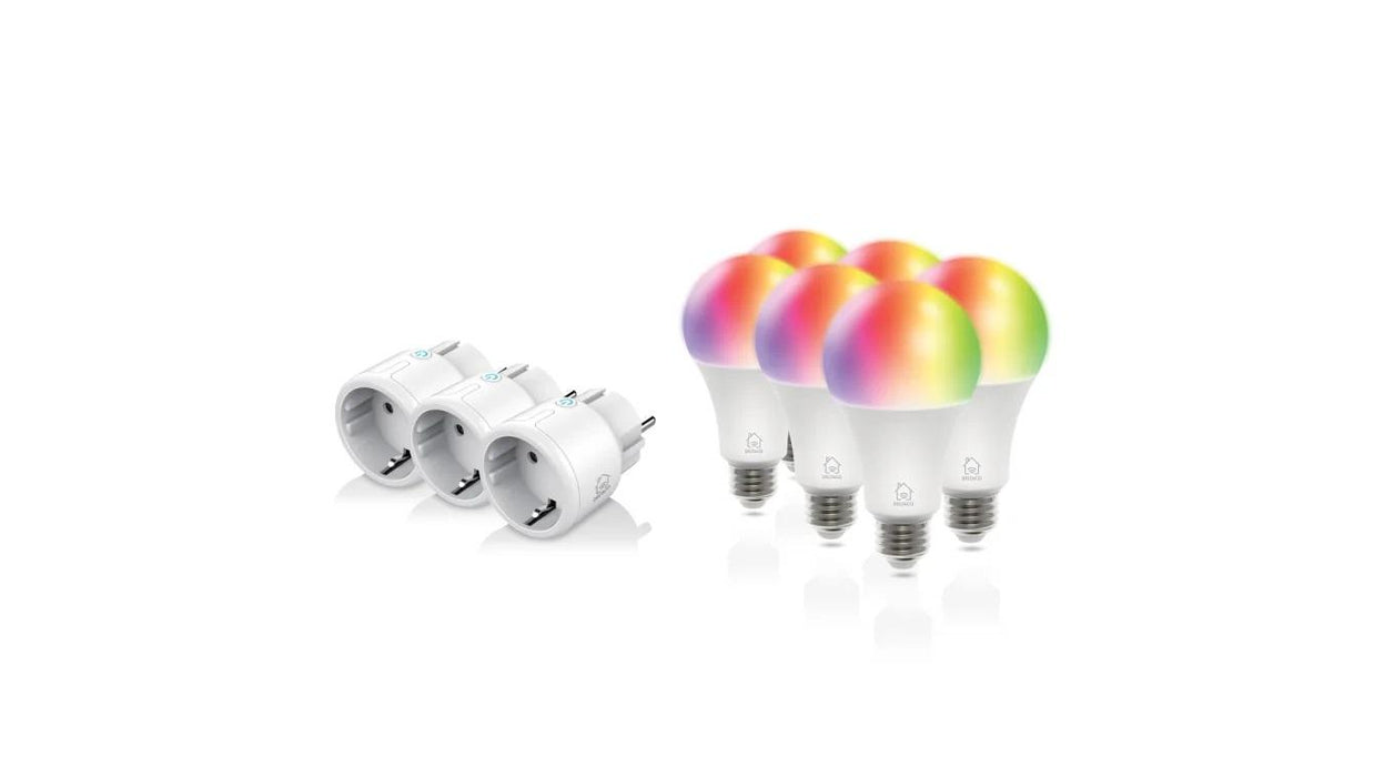 DELTACO SH-KIT03 smart kit, 3 x mini sockets, 6 x LED bulbs