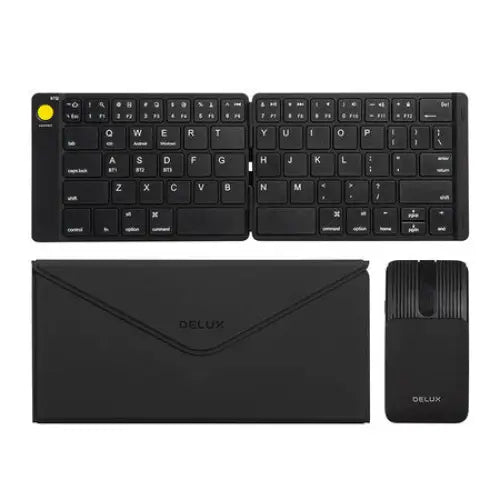 Delux KF10 folding wireless keyboard and MF10PR (QWERTY) mouse set - Sets<<<Keyboards<<<Gaming<<<InnproXML