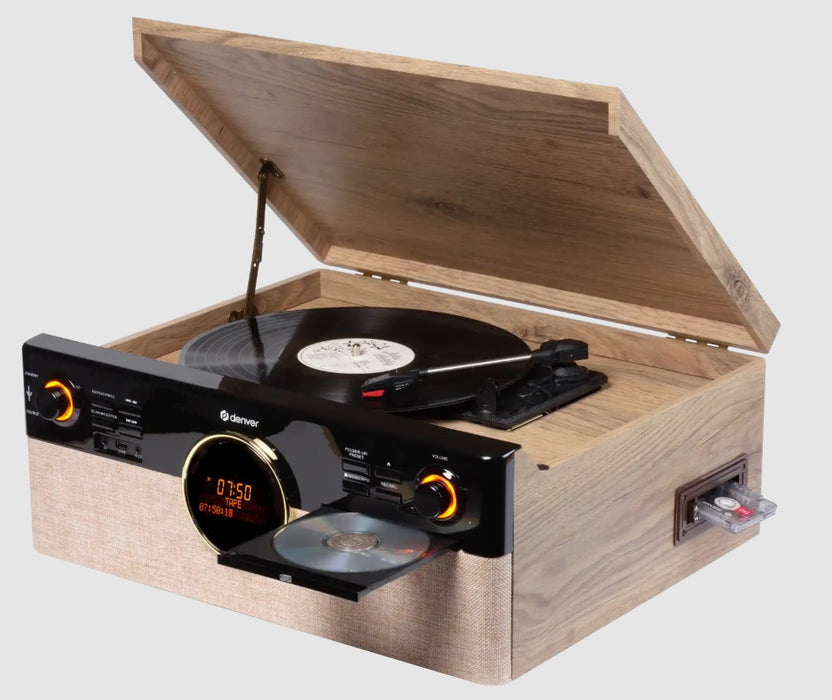 Denver Music Center with Turntable, DAB, FM, CD Player, Bluetooth and Cassette Player MRD-180