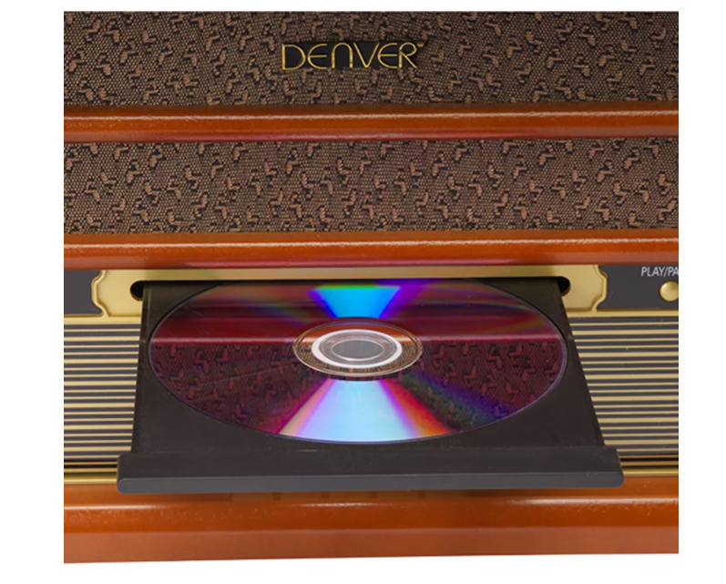DENVER Retro wooden turntable and cassette player with DAB, MRD-51 BROWN
