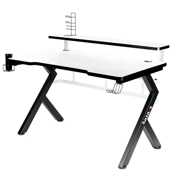 Desk Gaming Huzaro HZ-Hero 5.0 White White Black Carbon fibre 120 x 60 cm - Аксесоари за Игри<<<Компютър