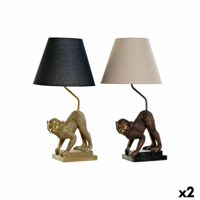Desk lamp DKD Home Decor 32,5 x 30 x 60 cm Black Beige Golden Metal Resin 220 V 50 W (2 Units) - Декорация и