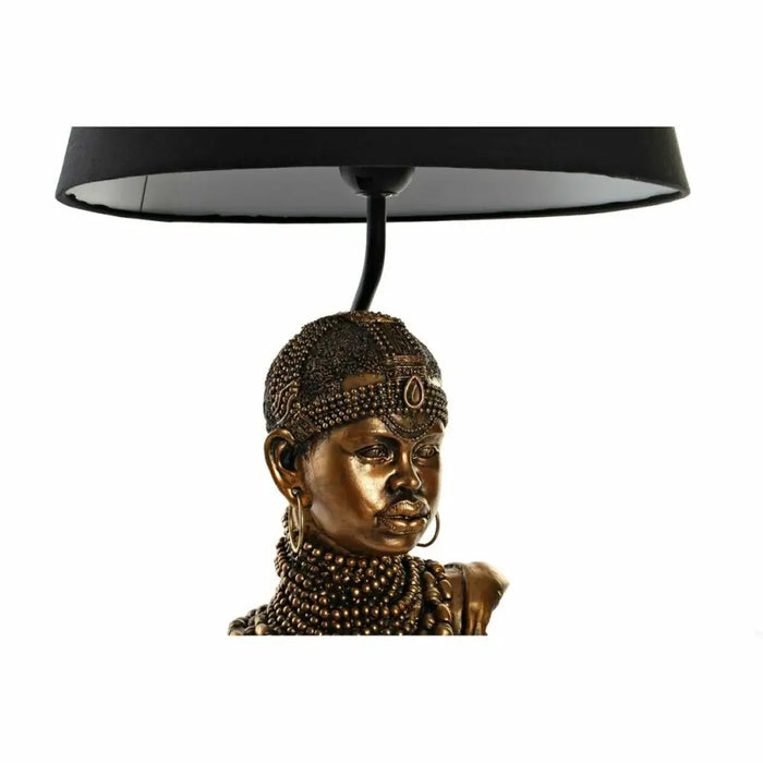 Desk lamp DKD Home Decor Black Golden Polyester Resin African Woman (31 x 31 x 58 cm) - Декорация и Осветление<<<Дом