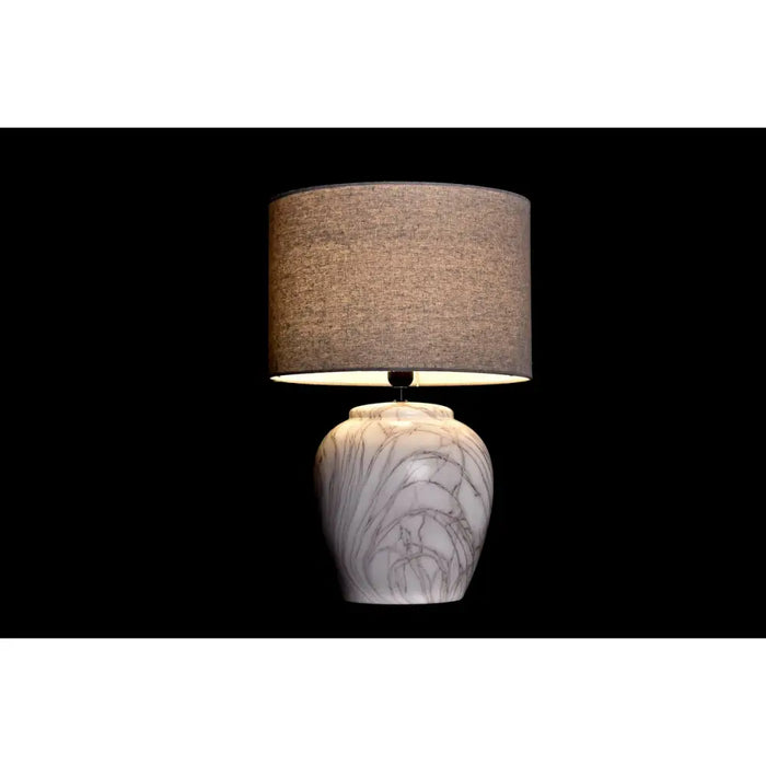 Desk lamp DKD Home Decor Canvas Ceramic Grey White (38 x 38 x 58 cm) - Декорация и Осветление<<<Дом